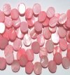 16 inch strand of 10x14mm Side Drilled Pink Mother of Pearl Flat Ovals